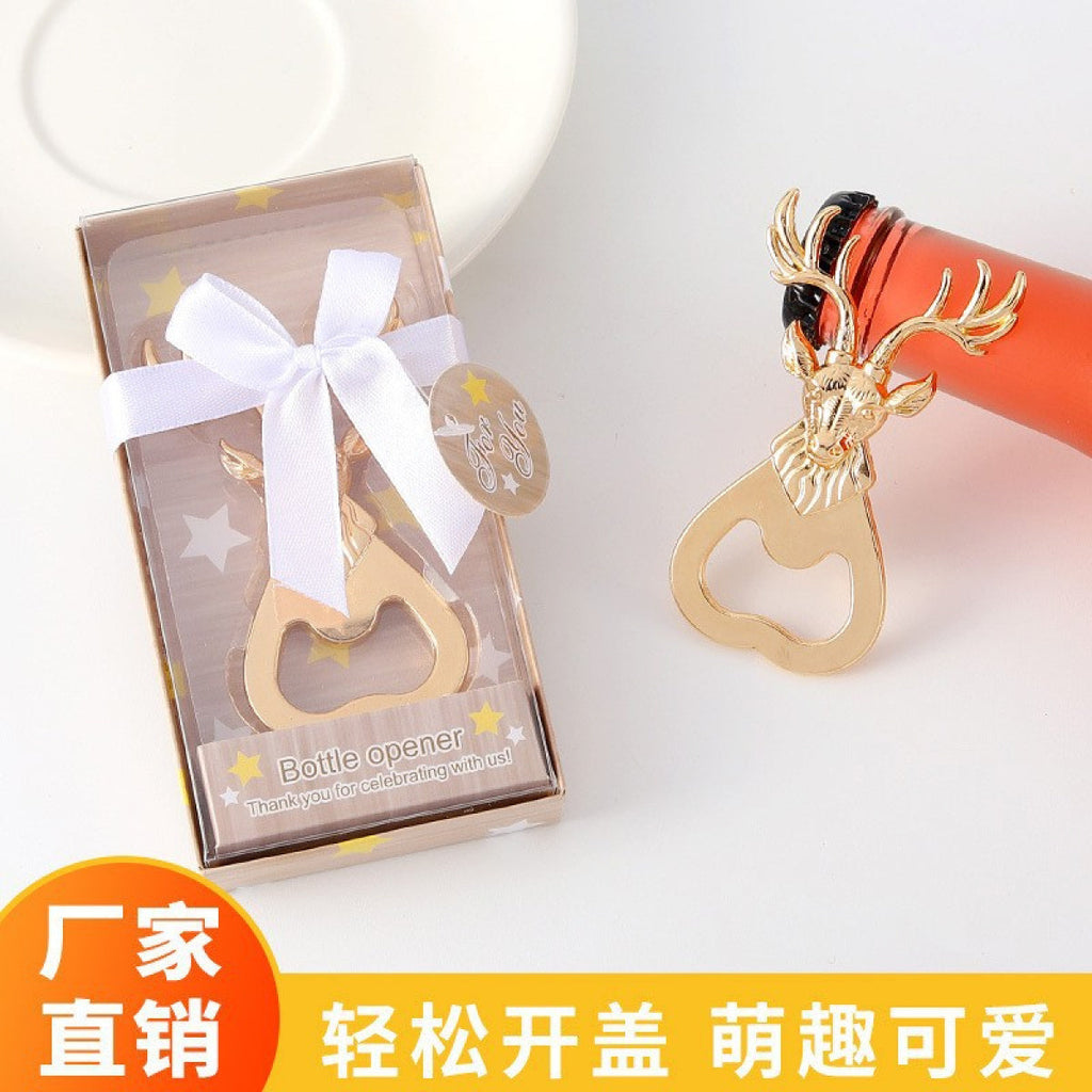 Gold Deer Head Bottle Opener Party Favor - Image 3