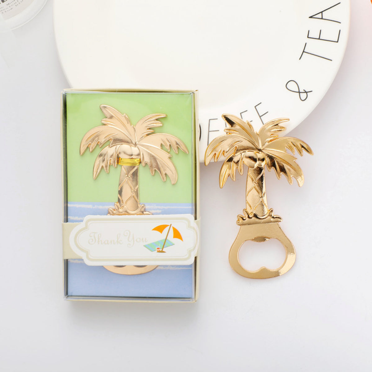 Gold Palm Tree Bottle Opener Party Favor - Image 1