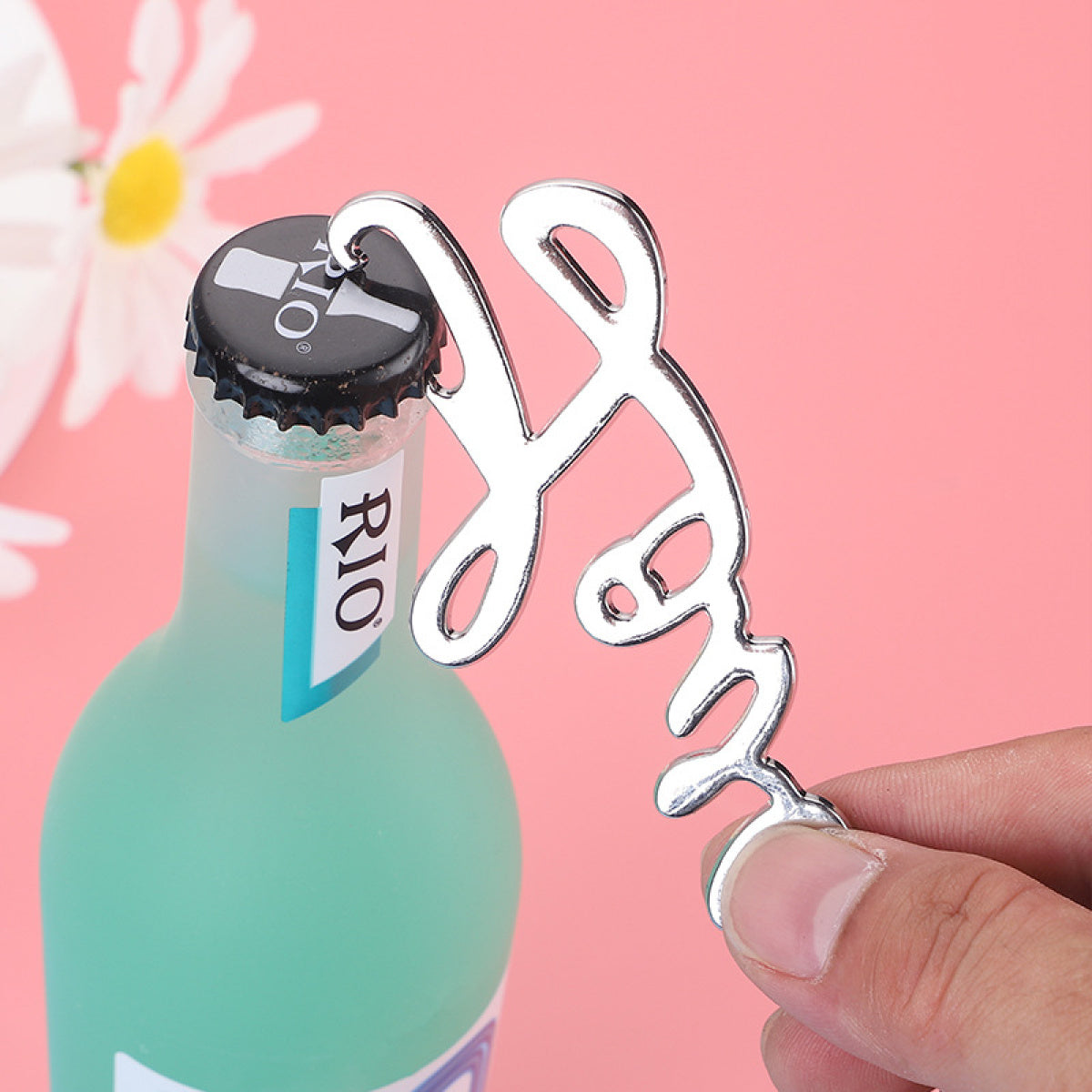 Silver Love Script Bottle Opener - Image 4