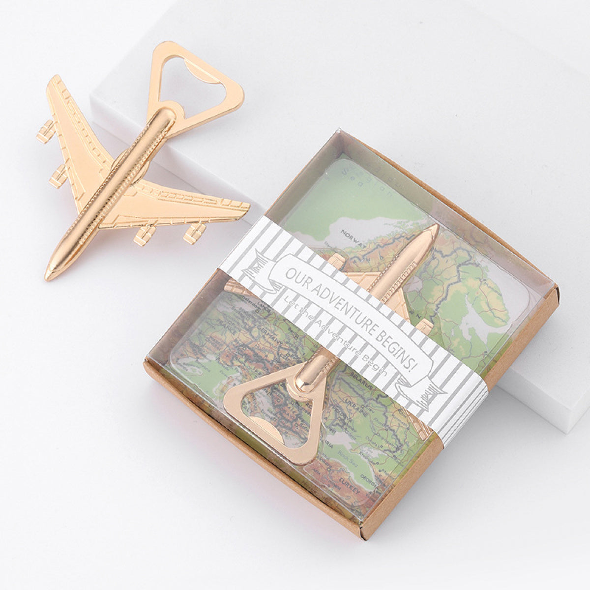 Gold Jet Airplane Bottle Opener - Image 1