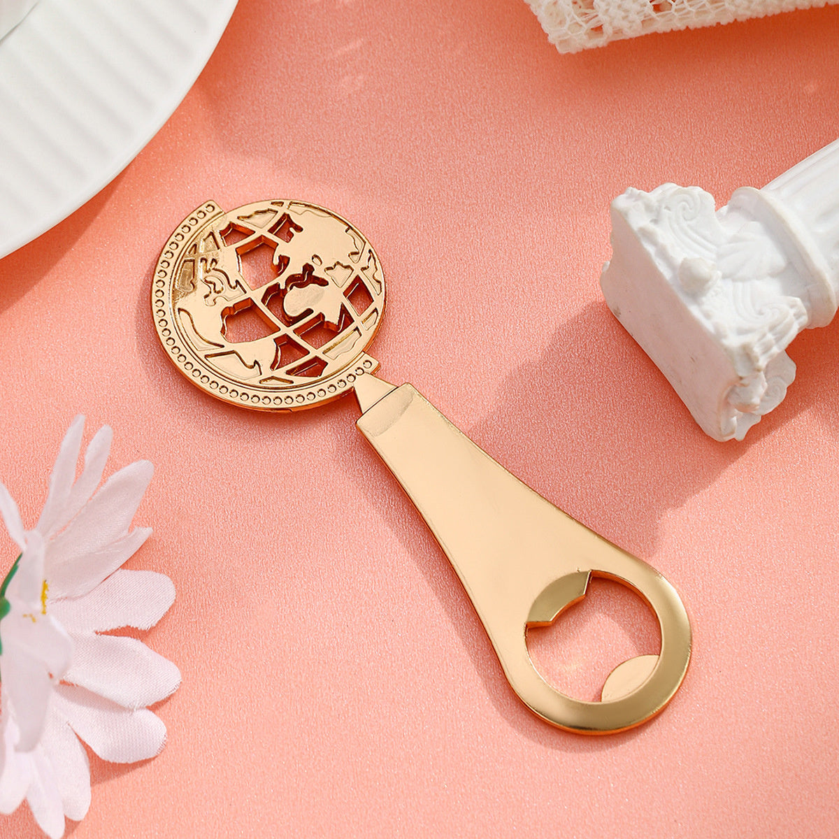 Gold Globe Bottle Opener Party Favor - Image 4