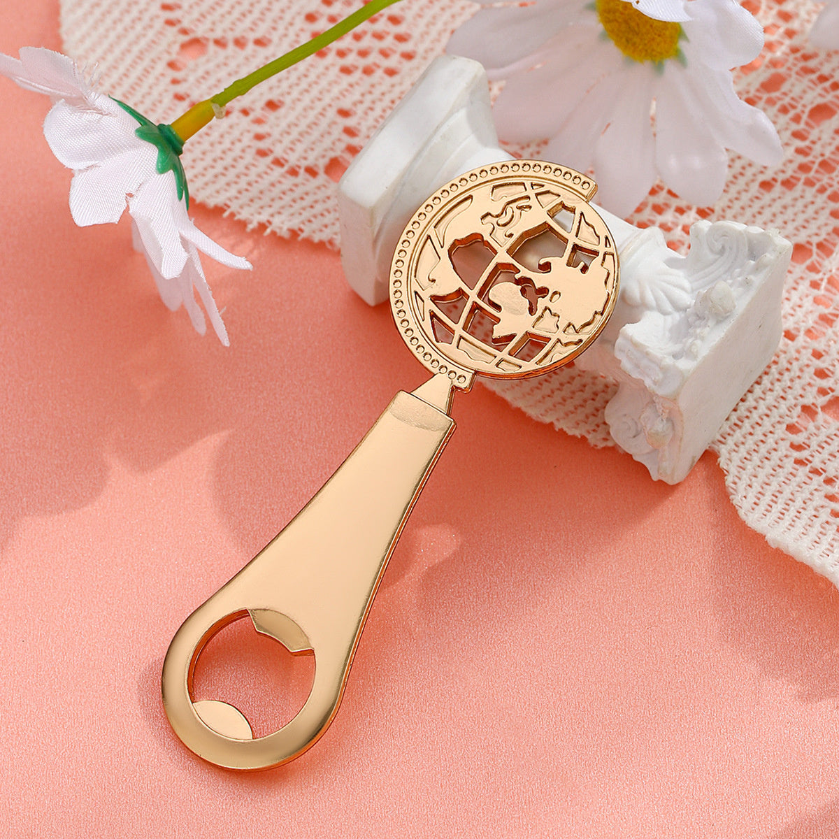Gold Globe Bottle Opener Party Favor - Image 2