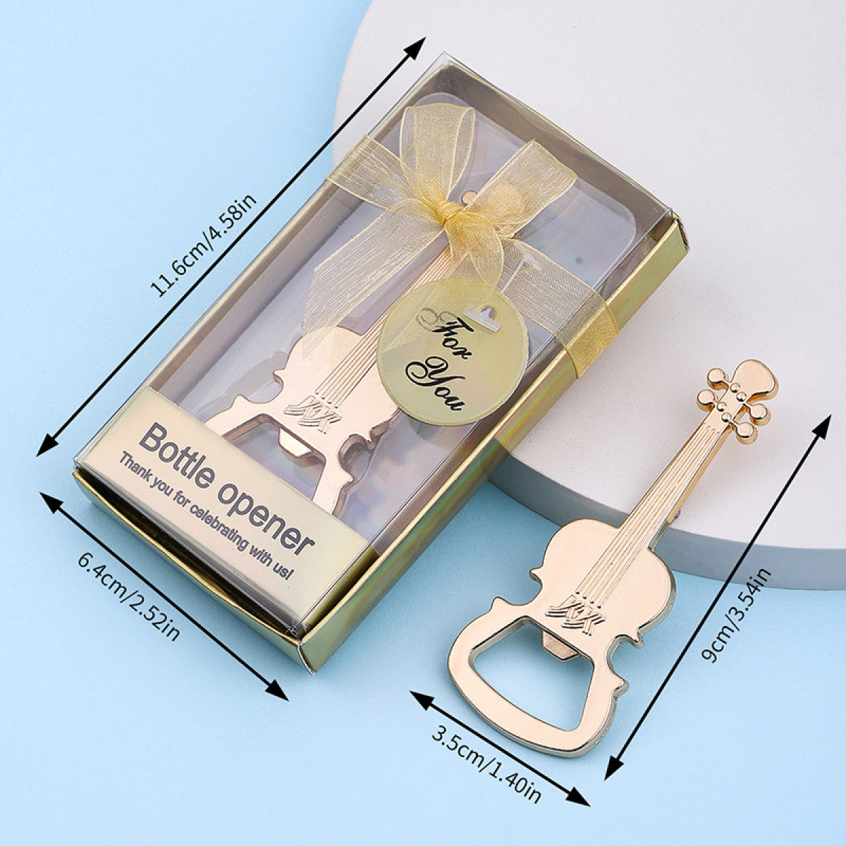 Gold Violin Bottle Opener Party Favor - Image 4